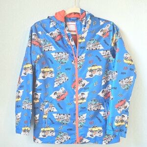 Colorful Kids' Truck Print Rain Jacket With Hood